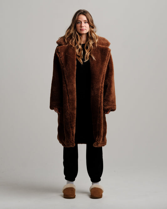 Manteau Trench Sherpa Fillena - Marron