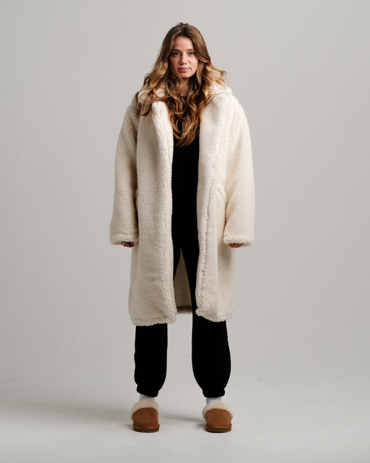 Manteau Trench Sherpa Fillena - Blanc Cassé