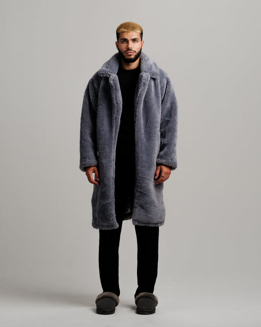 Manteau Trench Sherpa Fillena - Gris