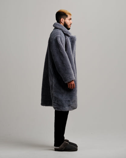 Manteau Trench Sherpa Fillena - Gris