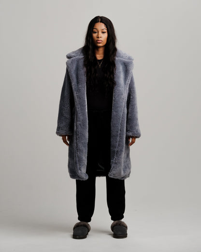 Manteau Trench Sherpa Fillena - Gris