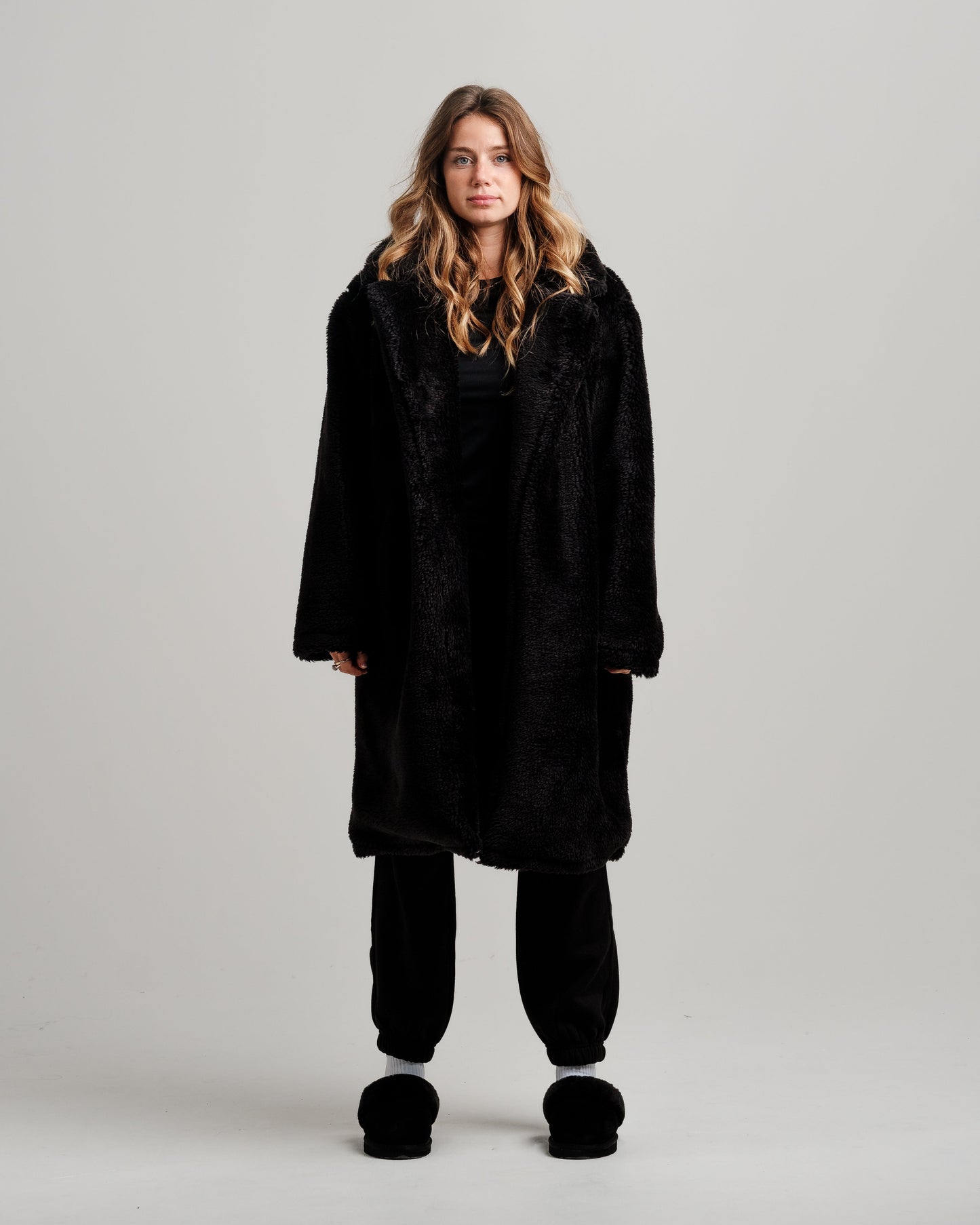 Manteau Trench Sherpa Fillena - Noir