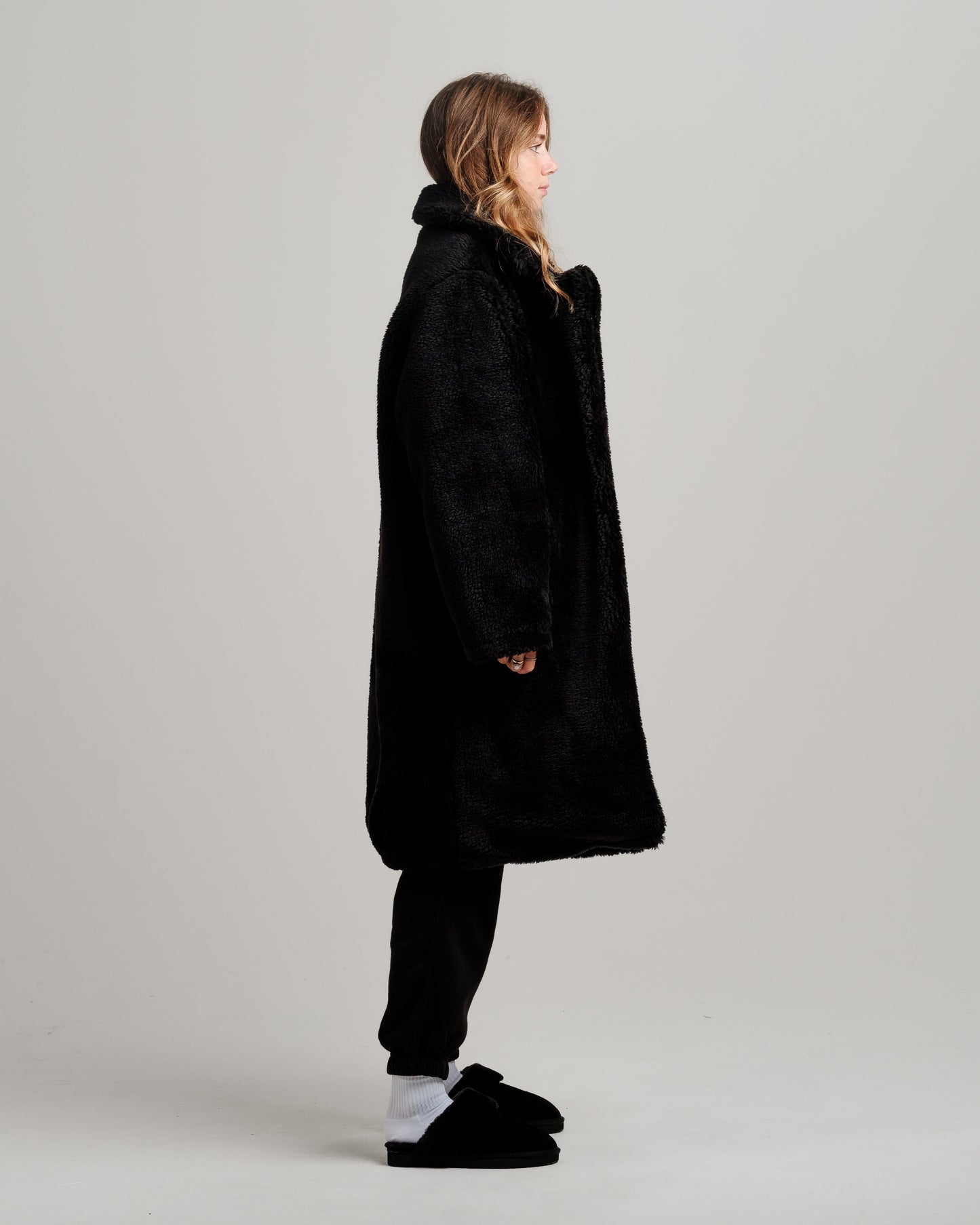 Manteau Trench Sherpa Fillena - Noir